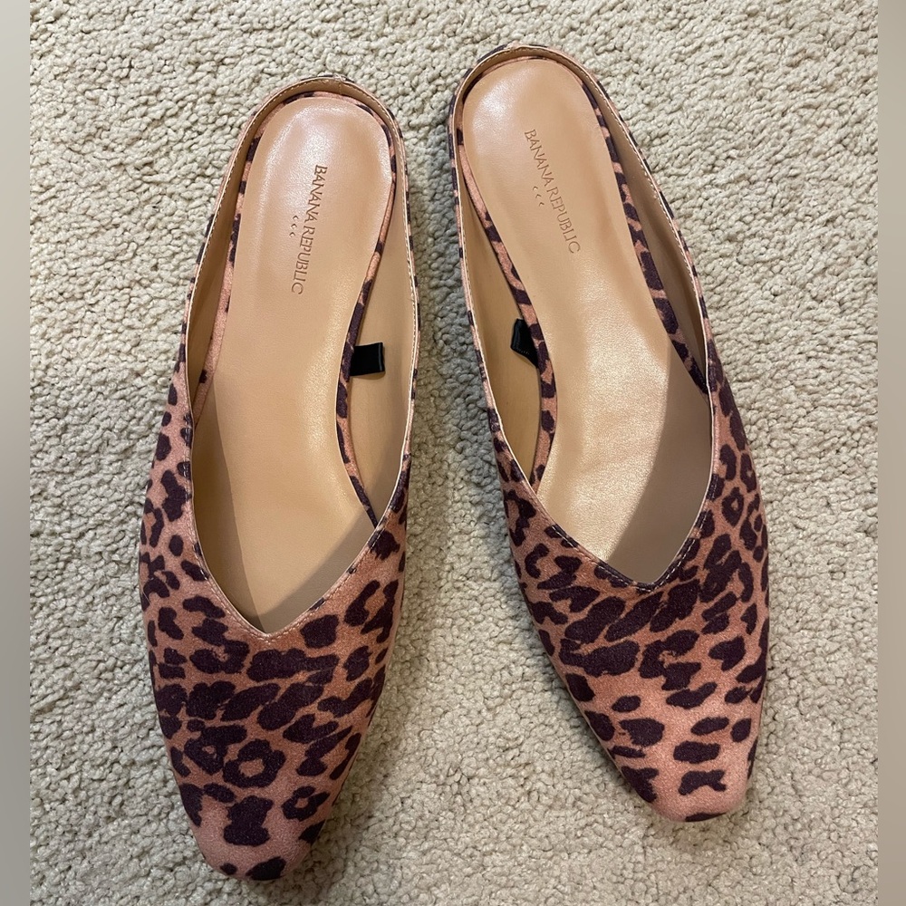 Banana republic leopard print mules.